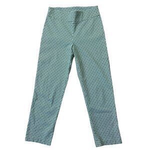 Attrye Jeggings Pants Womens 10P Green Geometric Stretch Artsy Mod Preppy